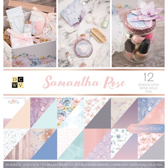 DCWV&#xAE; Samantha Rose Double-Sided Cardstock Paper Pad, 12&#x22; x 12&#x22; 